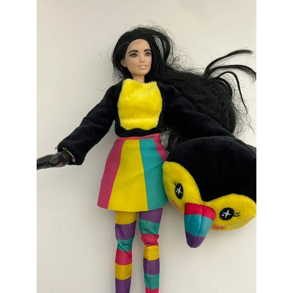 Barbie Cutie Reveal Toucan Doll Black Hair Multi Color Outfit HJL60